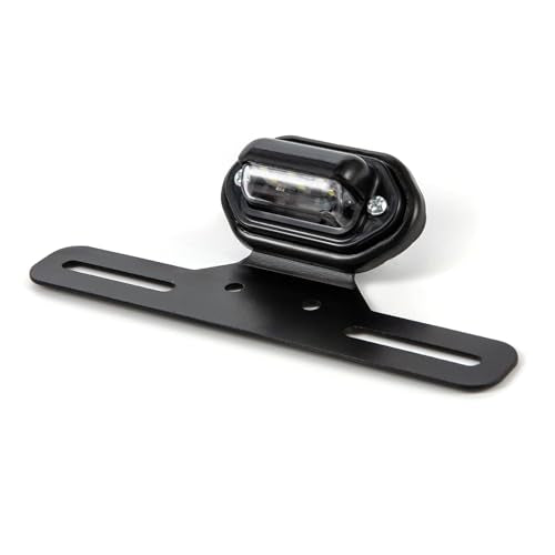 1pcs Motorcycle Tail Light With License Plate Bracket Holder Retro Rear Lamp For Cafe Racer Custom Bobber Chopper (Black-1) - color: Black-1