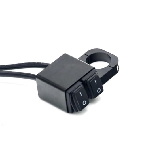 Waterproof Motorcycle ATV 22mm Handlebar Double Control On Off On Button Switch Headlight Hazard Brake Fog Light CNC(B) - color: B