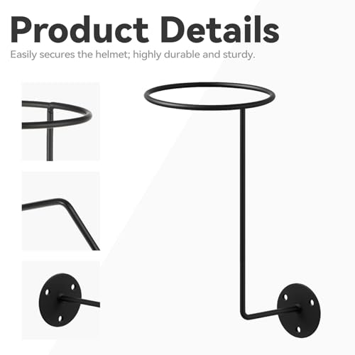 6PCS Motorcycle Helmet Rack, Metal Wall Mount Helmet Holder Stand Display Rack Multifunctional Space-Saving Ball Rack for Cap Hat Wig Riding Jacket Coat