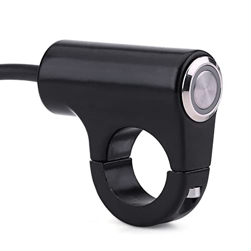 Motorcycle Push Start Button with Horn, Headlight, Brake, Fog Lights - 7/8" (22mm) Automatic Return with Green Light