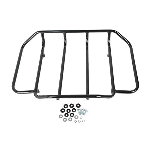Vivid Black 10.7'' Chopped Tour Luggage Trunk Backrest w/Luggage Rack Fit For 2014-2025 Harley Touring Road King Electra Glide - color: Gloss Black Trunk + Backrest + Luggage Rack