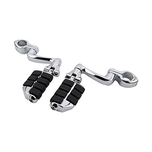 TCMT Highway Pegs Fit For Harley Softail Sportster Electra Road Glide Road King Street Glide with 1.25" Engine Guard 1 1/4 Highway Bar - color: Chrome, size: Style G