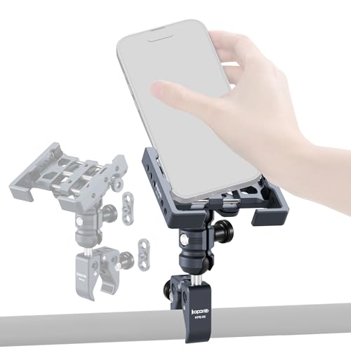 Anti-Theft Shock-Absorbing Motorcycle Phone Mount, Handlebar Super Clamp Mount with 1" Ball for 0.5-2" Diameter Rails, Aluminum Socket Arm, for iPhone/Android Phones Width 2.56-3.74" (KPS-15) - color: KPS-15