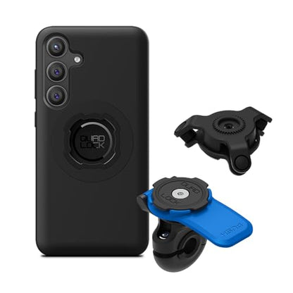 Quad Lock Mirror Motorcycle Phone Mount with Vibration Dampener and MAG Phone Case for Galaxy S24+ - size: Galaxy S24+