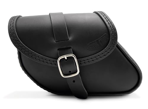 Leather Swingarm Bag Compatible with all 2015-2024 Scout and Scout Bobber, 2025-2026 Scout 101, 2025-2026 Scout Classic, 2025-2026 Sport scout, 2025-2026 Super Scout (Black stitches) - color: Black stitches