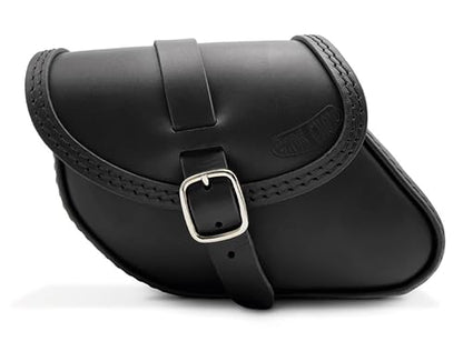 Leather Swingarm Bag Compatible with all 2015-2024 Scout and Scout Bobber, 2025-2026 Scout 101, 2025-2026 Scout Classic, 2025-2026 Sport scout, 2025-2026 Super Scout (Black stitches) - color: Black stitches