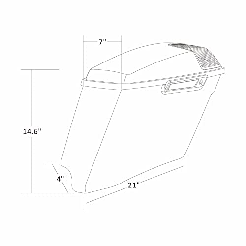 HR3 Wicked Red Denim 4" Stretched Hard Saddlebags w/Speaker Lids Compatible with 2019 Street Glide Special FLHXS Road Glide Special FLTRXS (Replace for OEM) - color: Wicked Red Denim