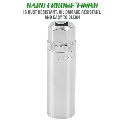 OEMTOOLS 22887 5/8 Spark Plug Socket, 3/8 Drive Magnetic Spark Plug Socket for Engine Tune Ups, Oil-Resistant Chrome Finish, S2 Alloy Steel - style: 16 millimeter