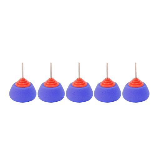 SPTA Blue Medium Cut Mini Drum Polishing Pad Sets with 1/8" Shank,5Pcs Orange Flexible Shaft Drum Detailing Polishing Pad Set for Small Area for Flexible Shaft & Drill Attachment-PT193-5 - color: 5Pcs Blue T80 Medium Cut Drum Pad, style: Flat Pad