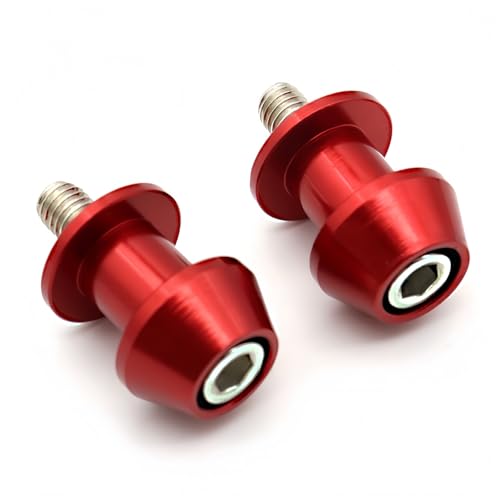 10mm Motorcycle Swing Arm Spools Aluminium Alloy Motorcycle CNC Sliders Stand Swingarm Bobbins(Red,2Pcs) - color: Red, size: 10mm