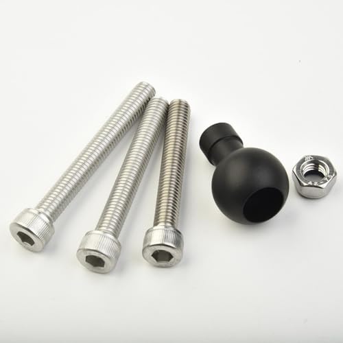 Motorcycle Handlebar Clamp Base with 1 Inch Ball for RAM Mounts B-367U, M8 Threaded Bolt Adapter, Aluminum Alloy GPS Bracket Holder for Top Clamp Phone
