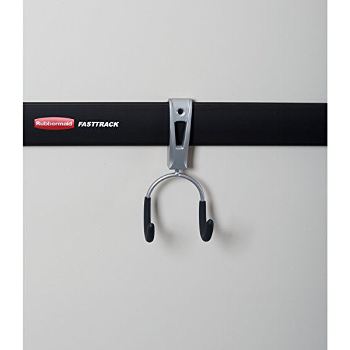 Rubbermaid Fasttrack Compact Hook for Garage Organization, Soft Grip, Ideal for Cords/Ropes/Small Hoses/Camping Chairs (Pack of 6) - size: 1 Count (Pack of 6), style: Compact Hook