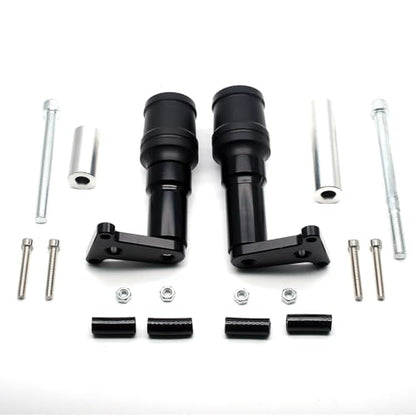 MZS Black Motorcycle Clutch Brake Levers Short + Motorcycle Frame Sliders Falling Crash Protector Guards Compatible with Z400 EX400 EX 400