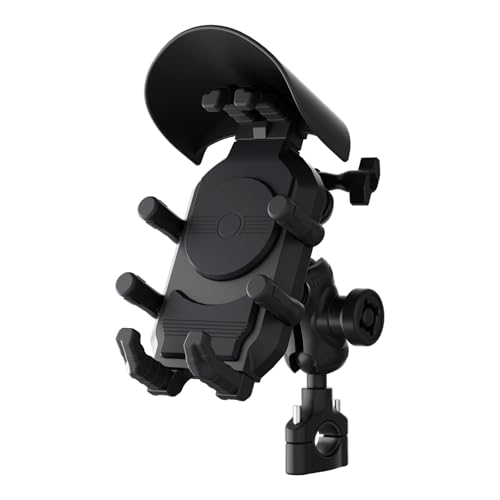 Universal Motorcycle Phone Holder, 8-Claw Heavy Duty Thick Phone Handlebar Mount for Electric Scooter/Bike/ATV, Compatible with iPhone 15/14/13 Pro Max, Samsung Galaxy S23/S22 Ultra, Gopro Camera - color: Handlebar Mount