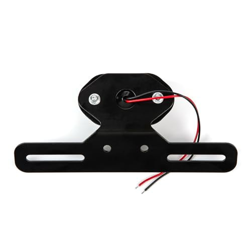1pcs Motorcycle Tail Light With License Plate Bracket Holder Retro Rear Lamp For Cafe Racer Custom Bobber Chopper (Black-1) - color: Black-1