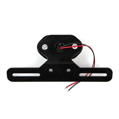 1pcs Motorcycle Tail Light With License Plate Bracket Holder Retro Rear Lamp For Cafe Racer Custom Bobber Chopper (Black-1) - color: Black-1