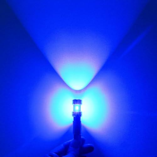 PHINLION 1156 Blue LED Light Bulbs, Super Bright 12V 24V P21W 7506 BA15S LED Replacement for Reverse DRL Daytime Running Lights or RV Camper, Non-Polarity, Pack of 2 - color: Blue