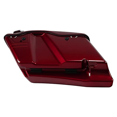 HR3 Velocity Red Sunglo (Pinstripe) 4" Stretched Hard Saddlebags w/Speaker Lids Compatible with 2017 Road Glide Special FLTRXS Street Glide Special FLHXS (Replace for OEM) - color: Velocity Red Sunglo (Pinstripe)
