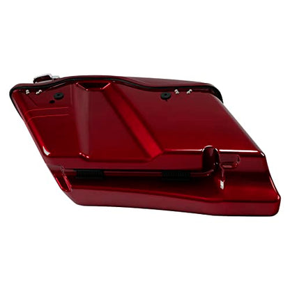 HR3 Velocity Red Sunglo (Pinstripe) 4" Stretched Hard Saddlebags w/Speaker Lids Compatible with 2017 Road Glide Special FLTRXS Street Glide Special FLHXS (Replace for OEM) - color: Velocity Red Sunglo (Pinstripe)