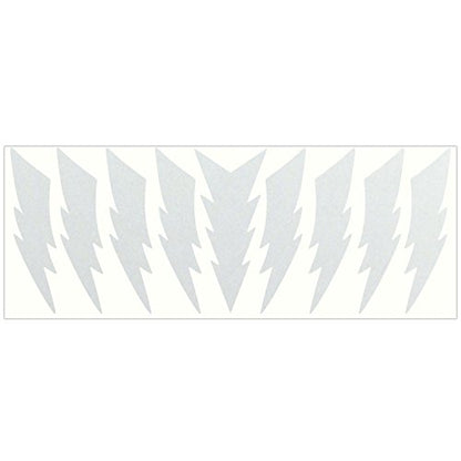 LiteMark Reflective Lightning Bolt Stickers, 4 x 1 Inch Hard Hat Helmet Safety Decals, Electrician Safety Stickers, 9 Pack, White/Silver - color: White / Silver