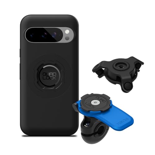 Quad Lock Mirror Motorcycle Phone Mount with Vibration Dampener and MAG Phone Case for Pixel 9/9 Pro - size: Pixel 9/9 Pro
