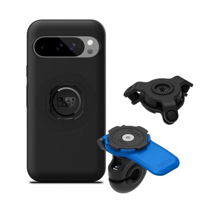 Quad Lock Mirror Motorcycle Phone Mount with Vibration Dampener and MAG Phone Case for Pixel 9/9 Pro - size: Pixel 9/9 Pro
