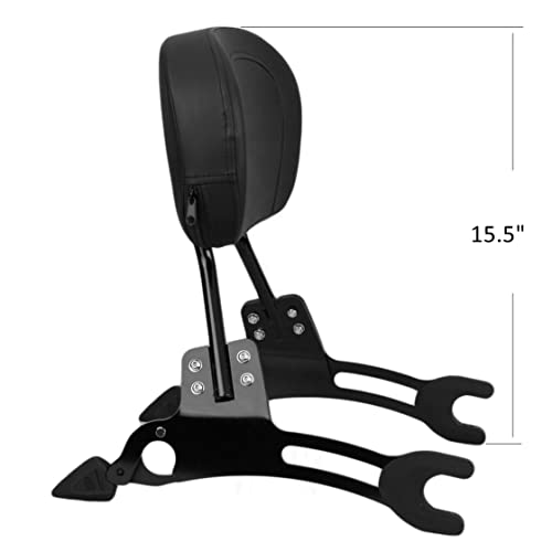 YHMOTO New Short Passenger Sissybar Detachable Backrest Rear Pad for Indian Challenger Chieftain Indian Pursuit Springfield Roadmaster Vintage 2014-2025 (Black)