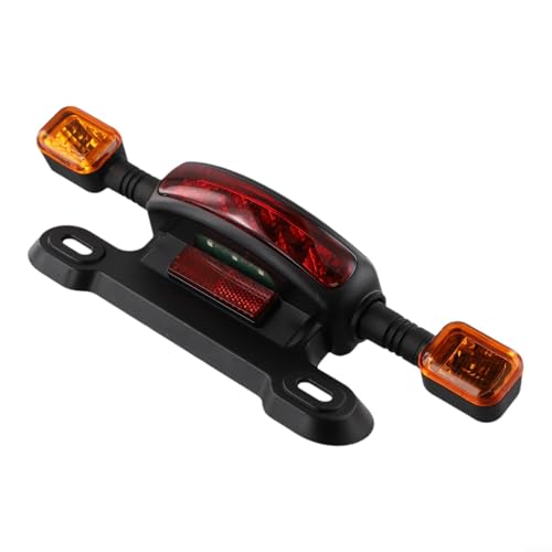 LED Electric Bicycle Tail Light, Bike Rear Lights, Led Flashlight 12V Motorcycle Turn Signal Brake Assembly With Driving Black Yellow Waterproof For 2 Wheel Vehicle