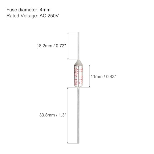 MECCANIXITY 10 Pcs Metal Temperature Thermal Fuse SF77 77C 170.6F 10A 250V Cutoff Thermal Fuse with 20 Pcs BN1.25 Bare Terminal Butt Connector - style: SF77