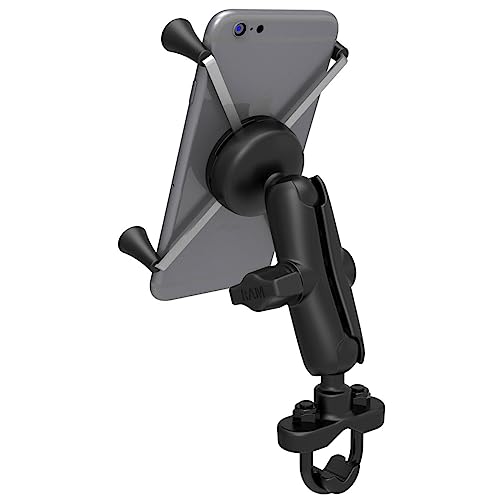 RAM MOUNTS Motorcycle Handlebar Phone Mount with U-Bolt Base, X-Grip Universal Cell Phone Holder with Short Arm for Bike, ATV, Scooter RAM-B-149Z-A-UN10U - style: Large Phones