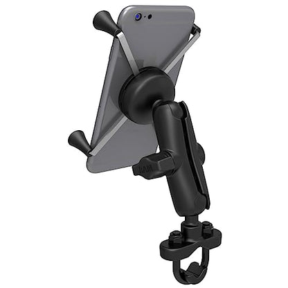 RAM MOUNTS Motorcycle Handlebar Phone Mount with U-Bolt Base, X-Grip Universal Cell Phone Holder with Short Arm for Bike, ATV, Scooter RAM-B-149Z-A-UN10U - style: Large Phones