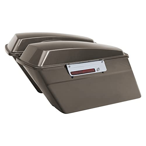 TCMT Hard Saddle bags Saddlebag Trunk W/Latch Keys & Liners Carpet Insert Fits For Harley Touring Road Glide Road King Street Glide Electra Glide Ultra Classic FLHT FLHR FLHX 1994-2013 - color: Glossy Painted Chrome Latches