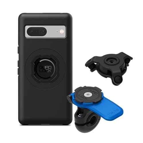 Quad Lock Mirror Motorcycle Phone Mount with Vibration Dampener and MAG Phone Case for Pixel 7 - size: Pixel 7