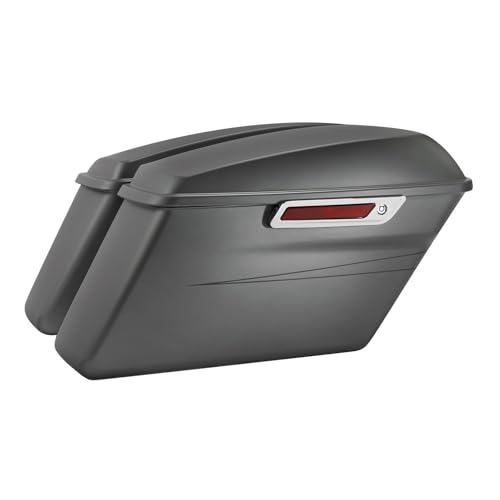 HR3 Charcoal Denim Hard Saddlebags Compatible with 2017 Street Glide Special FLHXS (Replace for OEM) Fit for 2014-2023 Harley Touring Models - color: Charcoal Denim