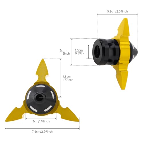 Windance 4pcs Front Wheel Frame Sliders Aluminum Alloy Dart Shape Front Fork Crash Protection Cup for Motorcycles Motocross Moped Scooters Dirt Pit Bikes (Gold) - color: Gold