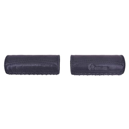 Leather Motorcycle Handlebar Grip Covers, No Fringe Brake Clutch Covers for HD Motorcycles - color: Black: Handlebar Cover