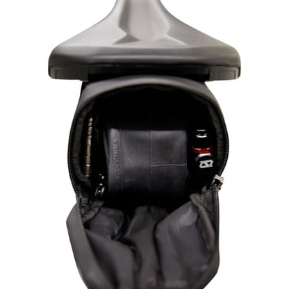 MSR Bicycle Seat Bag Black Bike Under Seat Saddle Bag for Mountain or Road Extra Storage and Taillight Mount
