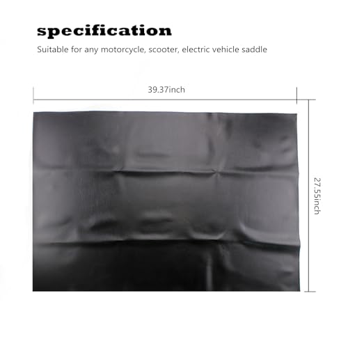 1 PC Motorcycle Seat Cover, 39.37" x 27.56" Elastic Leather Seat Protector, Waterproof and Wear-Resistant Seat Modification Accessories, Universal Motorcycle Scooter Electric Vehicle (Black)