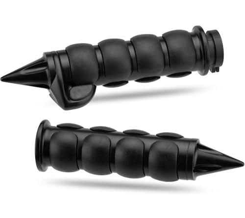 LKV 1 Inch Motorcycle Grips for Cable Throttle Handlebars – Fits Select Harley Sportster 883/1200 (Cable Throttle Only), Dyna & Touring Models | Not for Electronic Throttle - color: Style2-Black