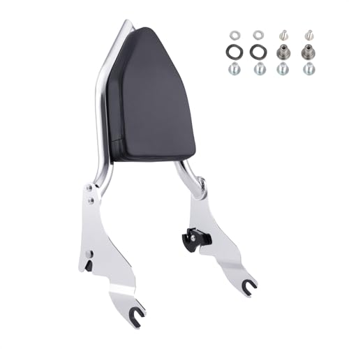 Detachable Sissy Bar Backrest Passenger Backrest Compatible with Harley Touring Street Glide Road Glide Road King Electra Glide 2009-2025 (Chrome) - color: Chrome