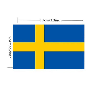 4 PCS Flag Stickers - Sweden Flag Stickers Decals for Cup Computer Laptop Car Bumper Window Helmet Musical Instrument with Smooth Surface - size: Sweden