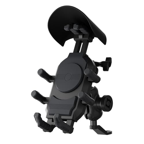 Motorcycle Rearview Mirror Phone Holder, 8-Claw Heavy Duty Thick Phone Mount Compatible with iPhone 15/14/13 Pro Max, Samsung Galaxy S23/S22 Ultra, Gopro Camera - color: Rearview Mirror Mount