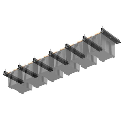 Ultrawall Overhead Garage Storage Racks for Bins, Ceiling Storage Rack Garage Hanging Organizer for Totes with Adjustable Width, Heavy Duty Ceiling Container Bin Rack (7 Pack, 6 Bins)