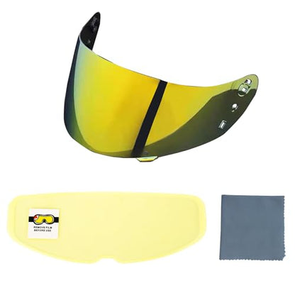 ICON IC04 Airframe Pro Airmada Airform Motorcycle Helmet Shield with Professional Anti Fog Film Set (Revo Gold + Antifog Film) - color: Revo Gold + Antifog Film