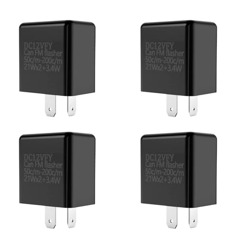 4-Pack Adjustable Speed Frequency Flasher Relay for led Turn Signal, Universal Accessory for Motorcycle Modifiedled Turn Signal Relay