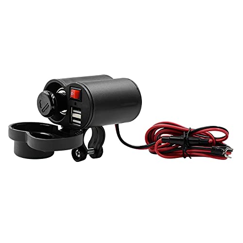 Motorcycle Cigarette Lighter with Switch Cigarette Butt Dual USB2.5A Waterproof Motorcycle Multi-function Charger