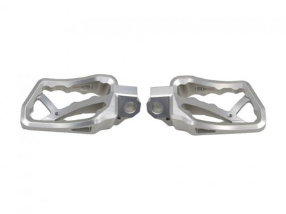 AltRider Adventure X Foot Pegs Compatible With BMW R 1200/1250 / 1300 GS/GSA - Heavy Duty Design - Boot Friendly, High Traction Cleats for Stability & Grip - Adjustable Camber & Height - Silver - color: Silver, size: Adventure X (56mm x 95mm)
