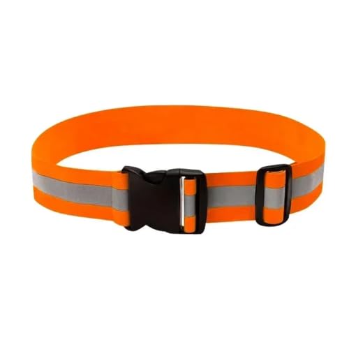 Reflective Bands 10pcs Reflective Band for Running High Visible Night Safety Gear for Arm Wrist Waist Ankle Adjustable Elastic Safety Reflective Belt for Cycling Running - color: Orange