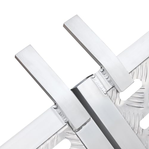 Aluminum Trailer Ramps, 1500lbs 77" x 54" Foldable Tri-Fold Ramp Heavy-Duty Anti-Slip Universal Loading Ramp w/Top Hook & 4 Safety Straps for Snowmobile Trucks Tractors UTVs ATVs, Lawnmowers - size: 77 x 54 Inch 1500LBS