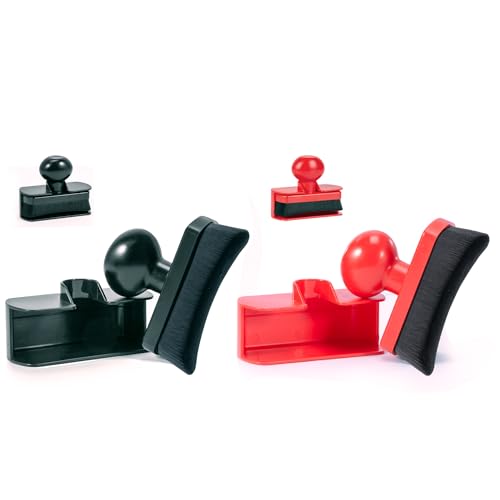 Car Tire Shine Applicator,Vegan Tire Shine Applicator with Curved Brush Head - Large Automotive Tire Dressing Applicator Brush with Storage Stand for Tire Detailing, 3.6 Inch -2pcs (Black&Red) - color: Black & Red